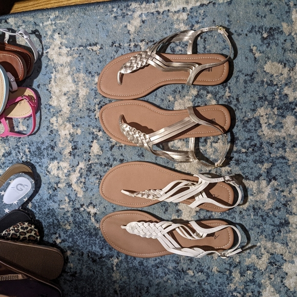 Payless | Shoes | White Payless Strappy Sandals | Poshmark